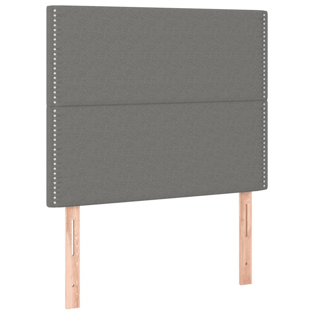 vidaXL Κρεβάτι Boxspring με Στρώμα Σκούρο Γκρι 120x200 εκ. Υφασμάτινο