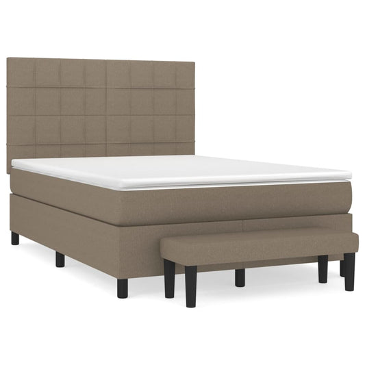 vidaXL Κρεβάτι Boxspring με Στρώμα Taupe 140x200 εκ. Υφασμάτινο