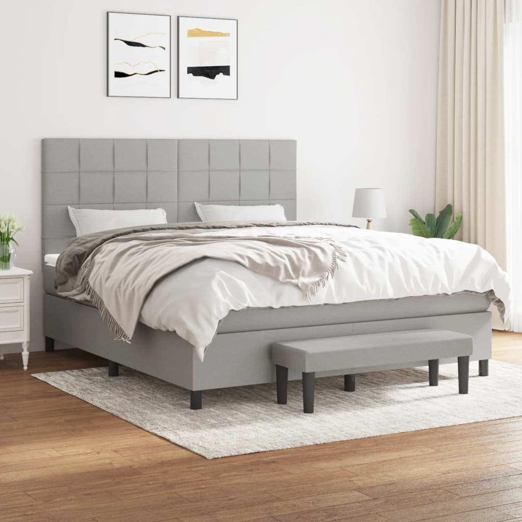 vidaXL Κρεβάτι Boxspring με Στρώμα Αν. Πράσινο 160x200εκ Υφασμάτινο