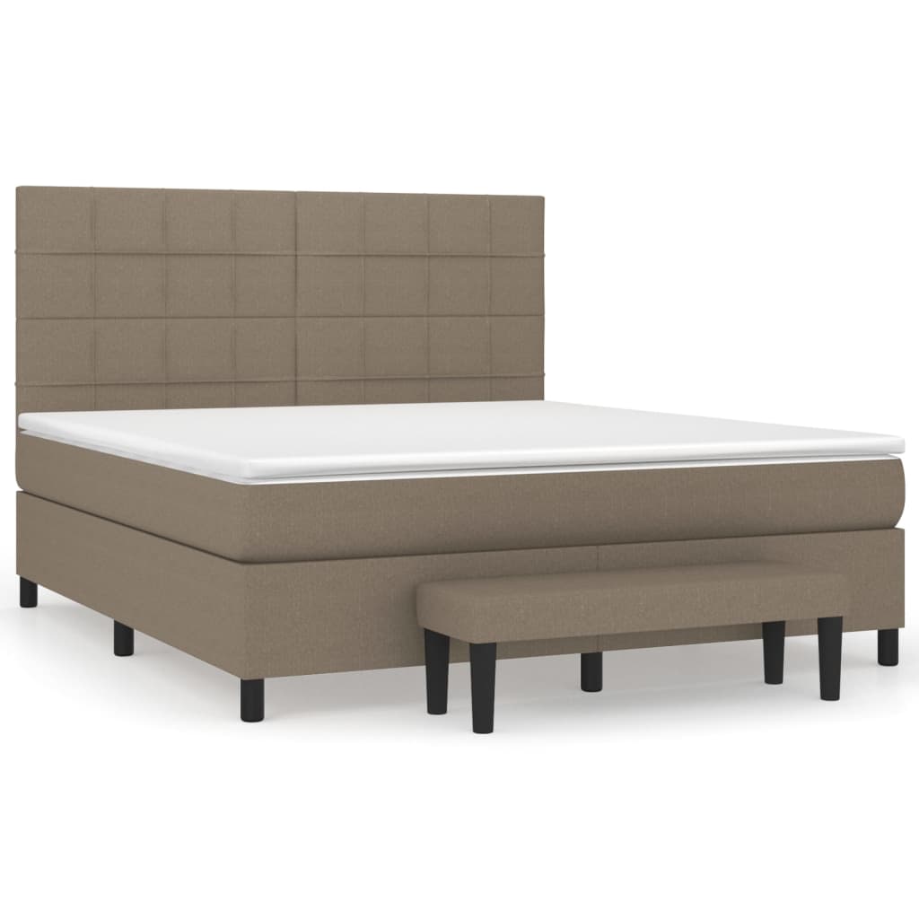 vidaXL Κρεβάτι Boxspring με Στρώμα Taupe 160x200 εκ. Υφασμάτινο