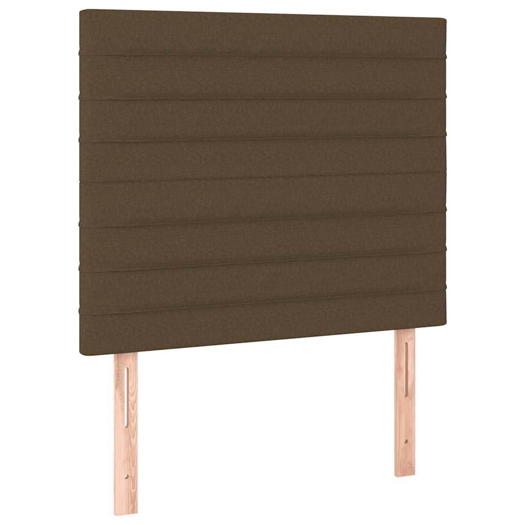 vidaXL Κρεβάτι Boxspring με Στρώμα Σκούρο Καφέ 90x200 εκ. Υφασμάτινο