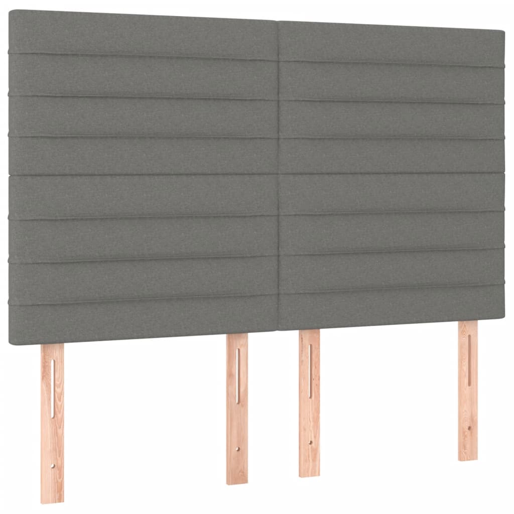 vidaXL Κρεβάτι Boxspring με Στρώμα Σκούρο Γκρι 140x190 εκ. Υφασμάτινο