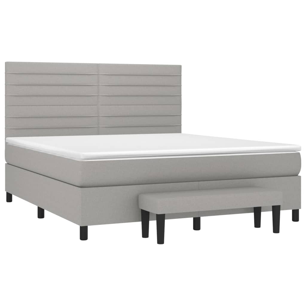 vidaXL Κρεβάτι Boxspring με Στρώμα Αν. Πράσινο 160x200εκ Υφασμάτινο