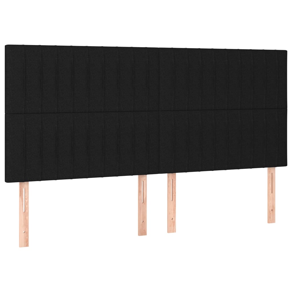 vidaXL Κρεβάτι Boxspring με Στρώμα Μαύρο 180x200 εκ. Υφασμάτινο