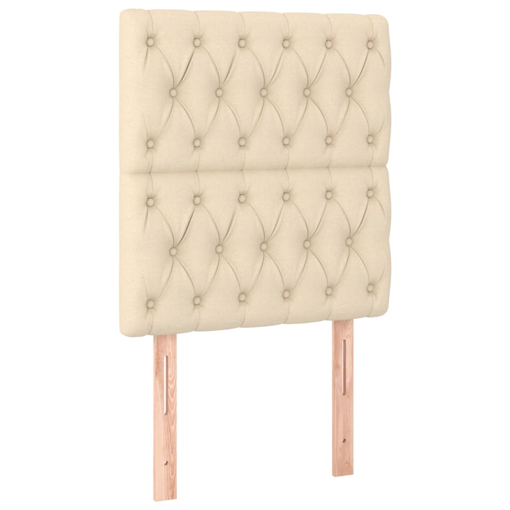 vidaXL Κρεβάτι Boxspring με Στρώμα Κρεμ 80 x 200 εκ. Υφασμάτινο