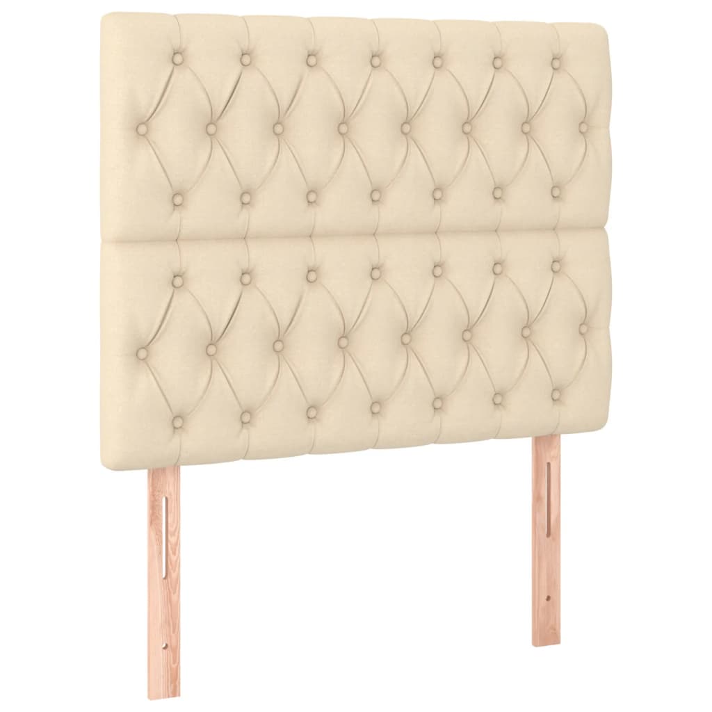 vidaXL Κρεβάτι Boxspring με Στρώμα Κρεμ 90x200 εκ.Υφασμάτινο