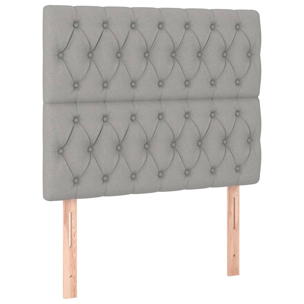 vidaXL Κρεβάτι Boxspring με Στρώμα Ανοιχτό Γκρι 100x200 εκ. Υφασμάτινο