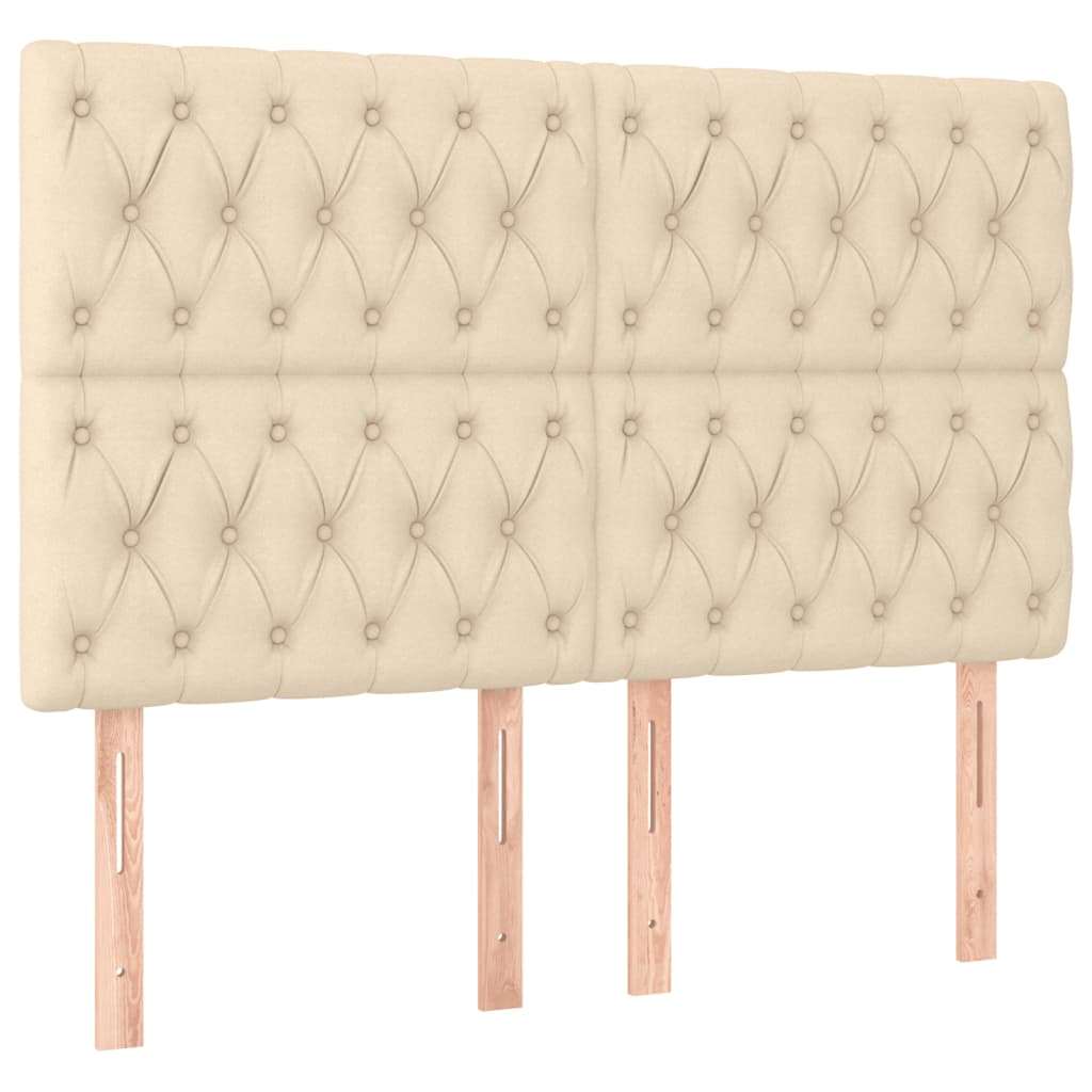 vidaXL Κρεβάτι Boxspring με Στρώμα Κρεμ 140x190 εκ. Υφασμάτινο
