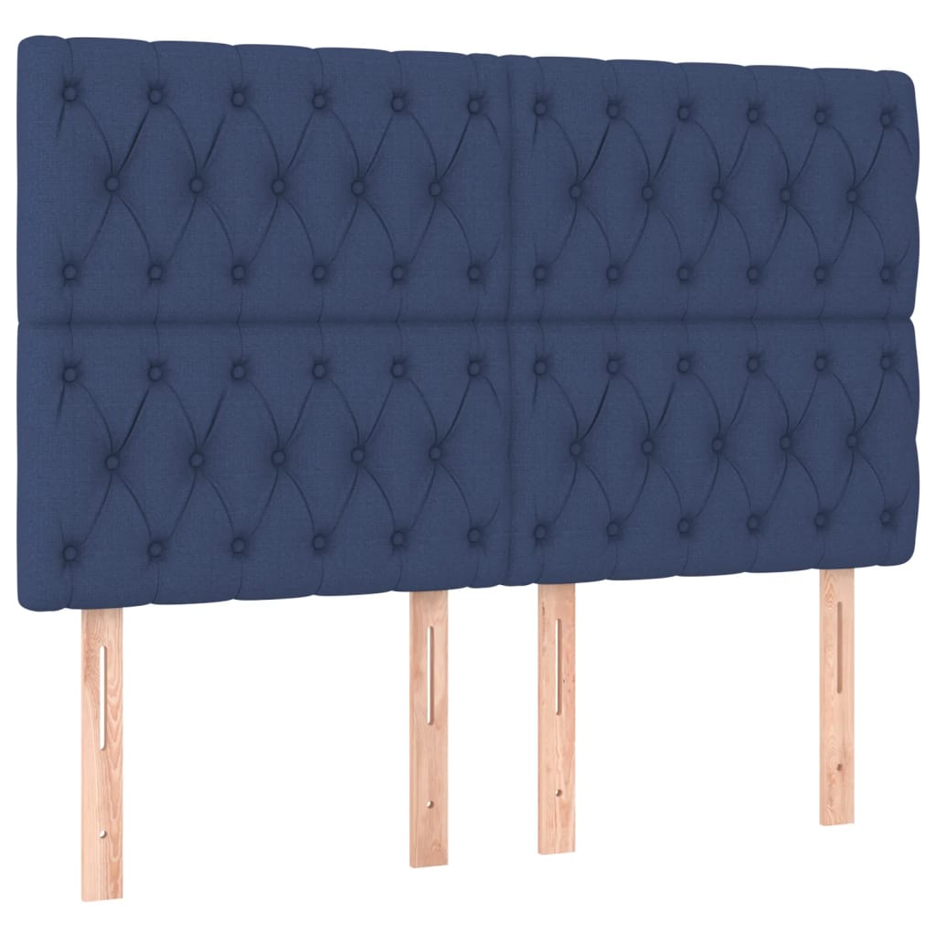 vidaXL Κρεβάτι Boxspring με Στρώμα Μπλε 160x200 εκ. Υφασμάτινο