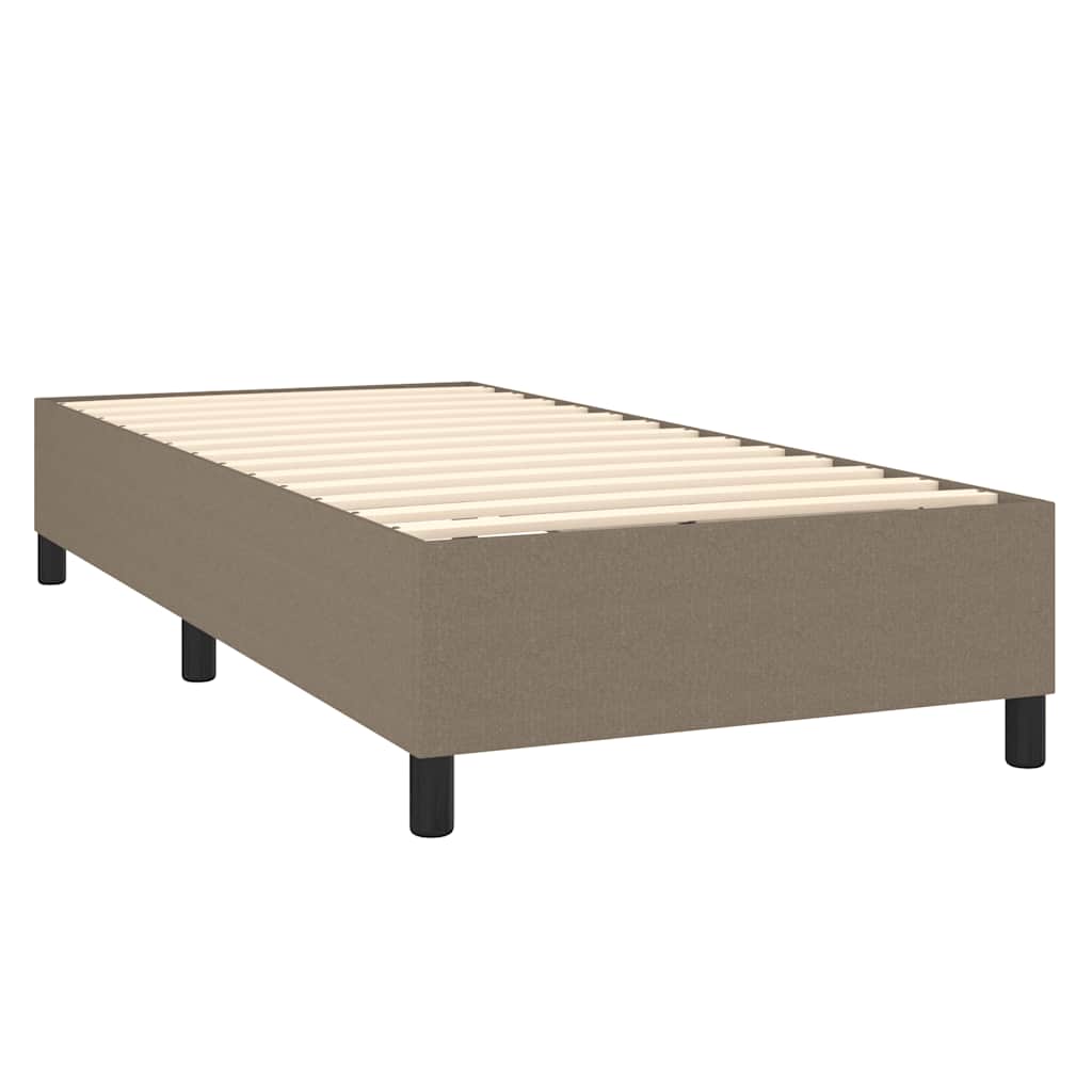 vidaXL Κρεβάτι Boxspring με Στρώμα Taupe 80x200 εκ. Υφασμάτινο