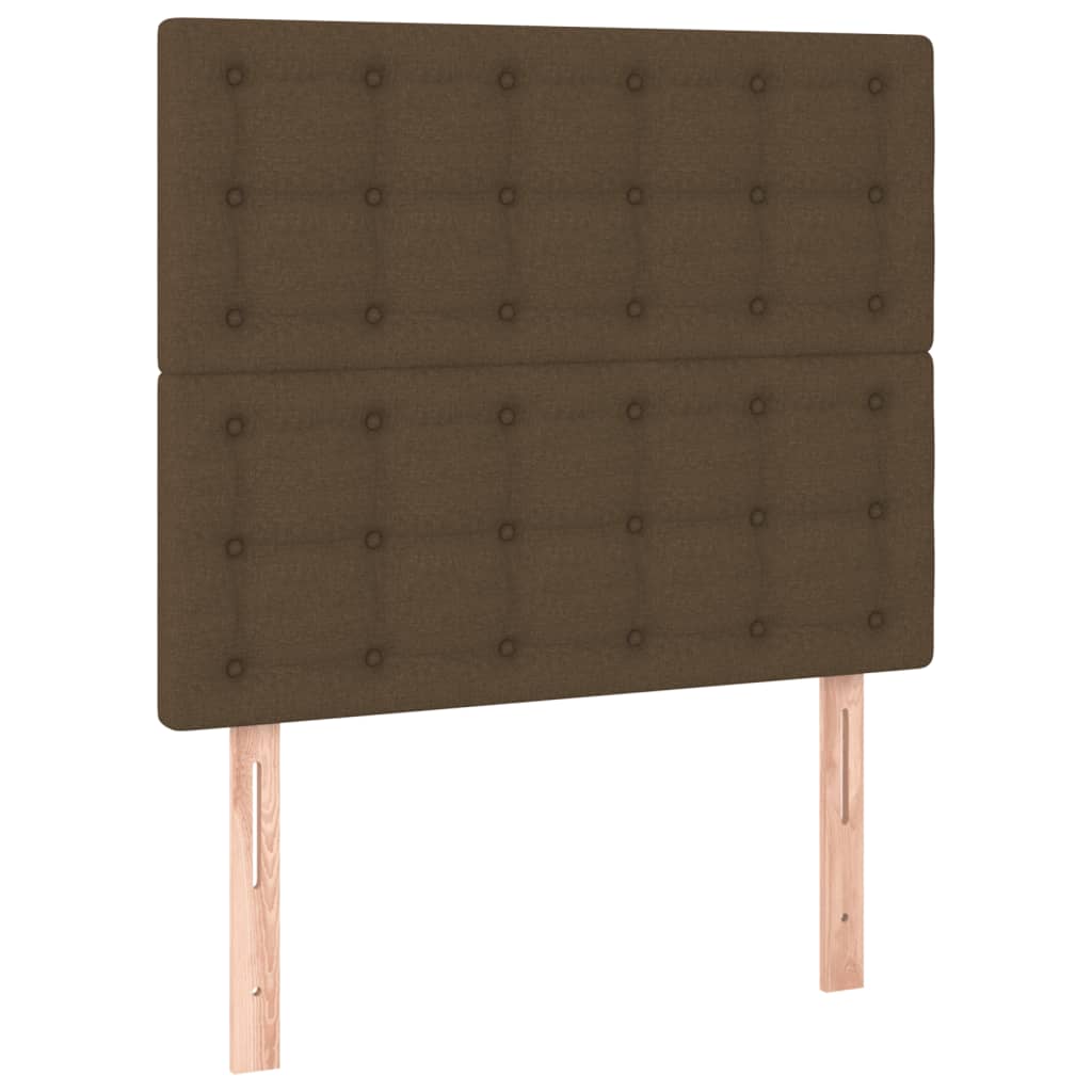 vidaXL Κρεβάτι Boxspring με Στρώμα Σκούρο Καφέ 90x190 εκ. Υφασμάτινο