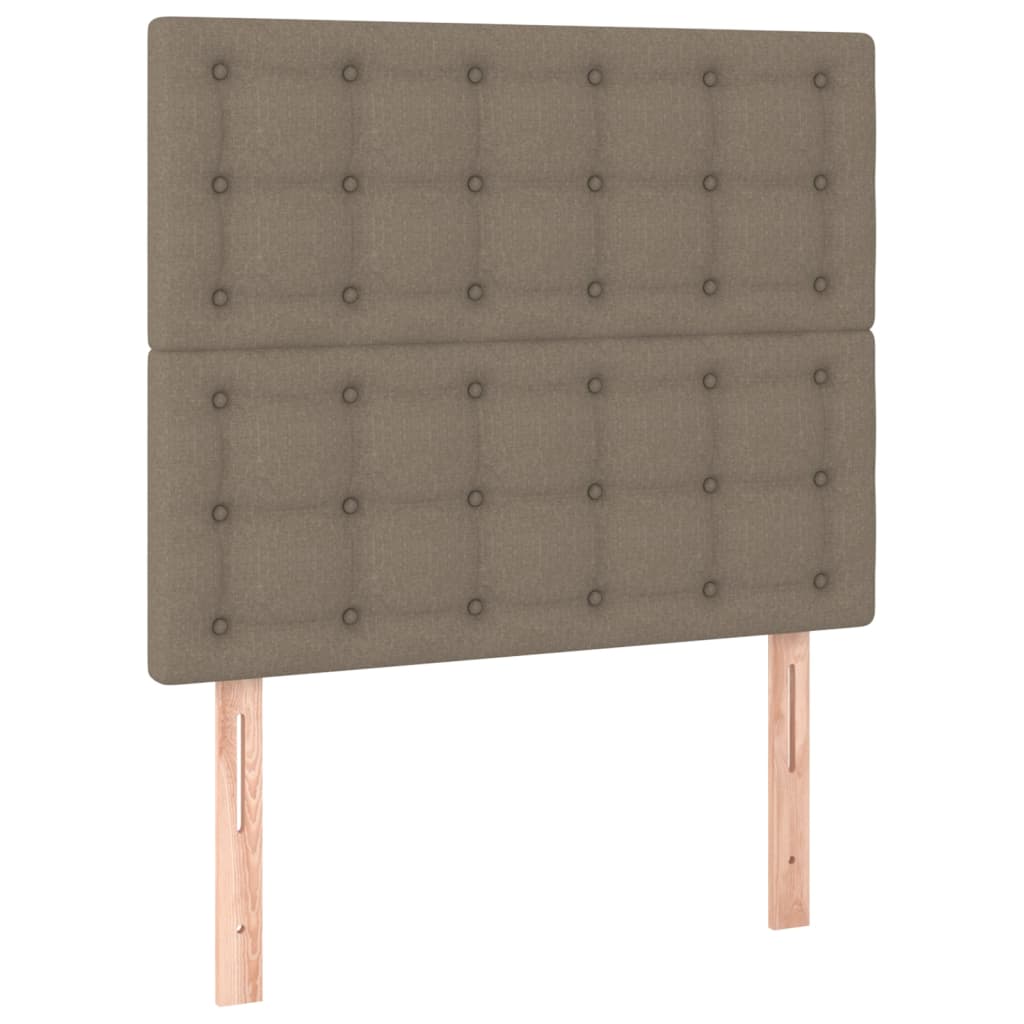 vidaXL Κρεβάτι Boxspring με Στρώμα Taupe 90x200 εκ. Υφασμάτινο