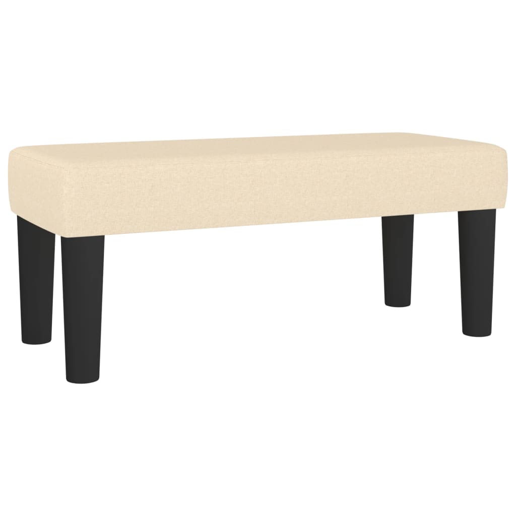 vidaXL Κρεβάτι Boxspring με Στρώμα Κρεμ 90x200 εκ.Υφασμάτινο
