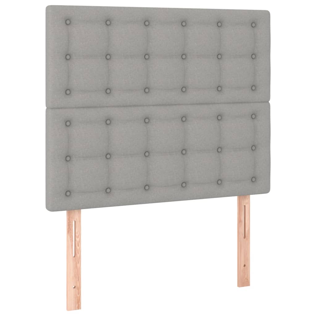 vidaXL Κρεβάτι Boxspring με Στρώμα Ανοιχτό Γκρι 100x200 εκ. Υφασμάτινο