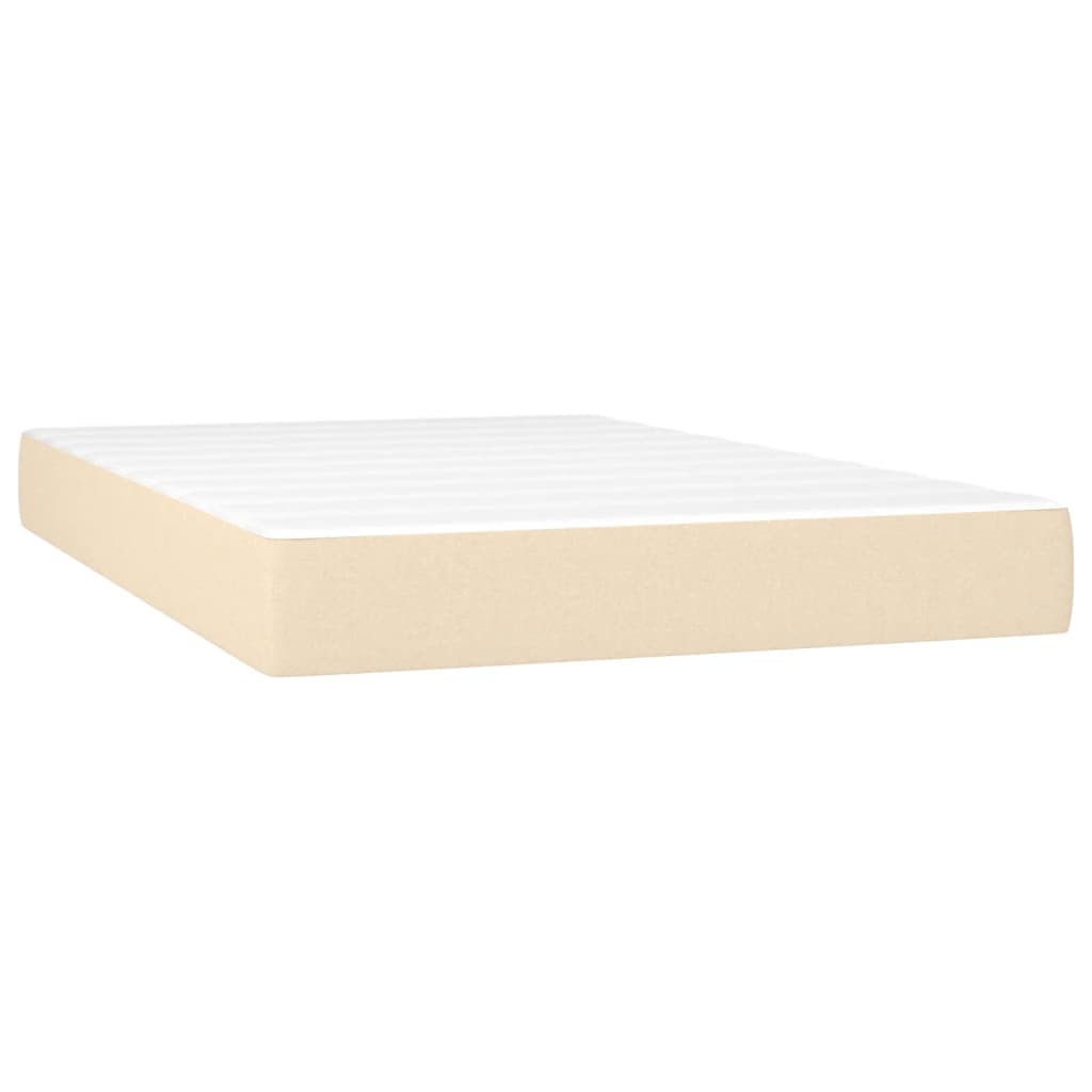 vidaXL Κρεβάτι Boxspring με Στρώμα Κρεμ 120x200 εκ. Υφασμάτινο