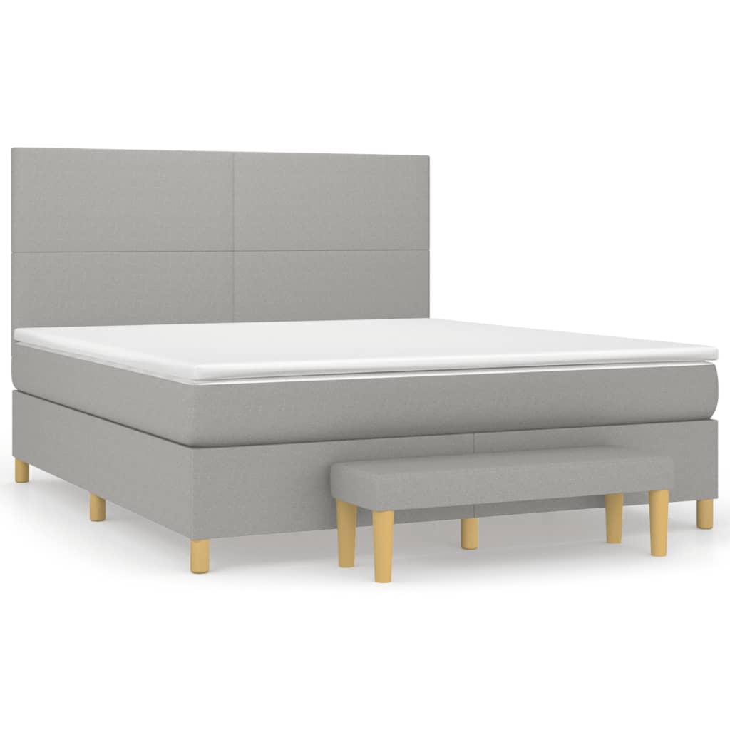 vidaXL Κρεβάτι Boxspring με Στρώμα Αν. Πράσινο 160x200εκ Υφασμάτινο