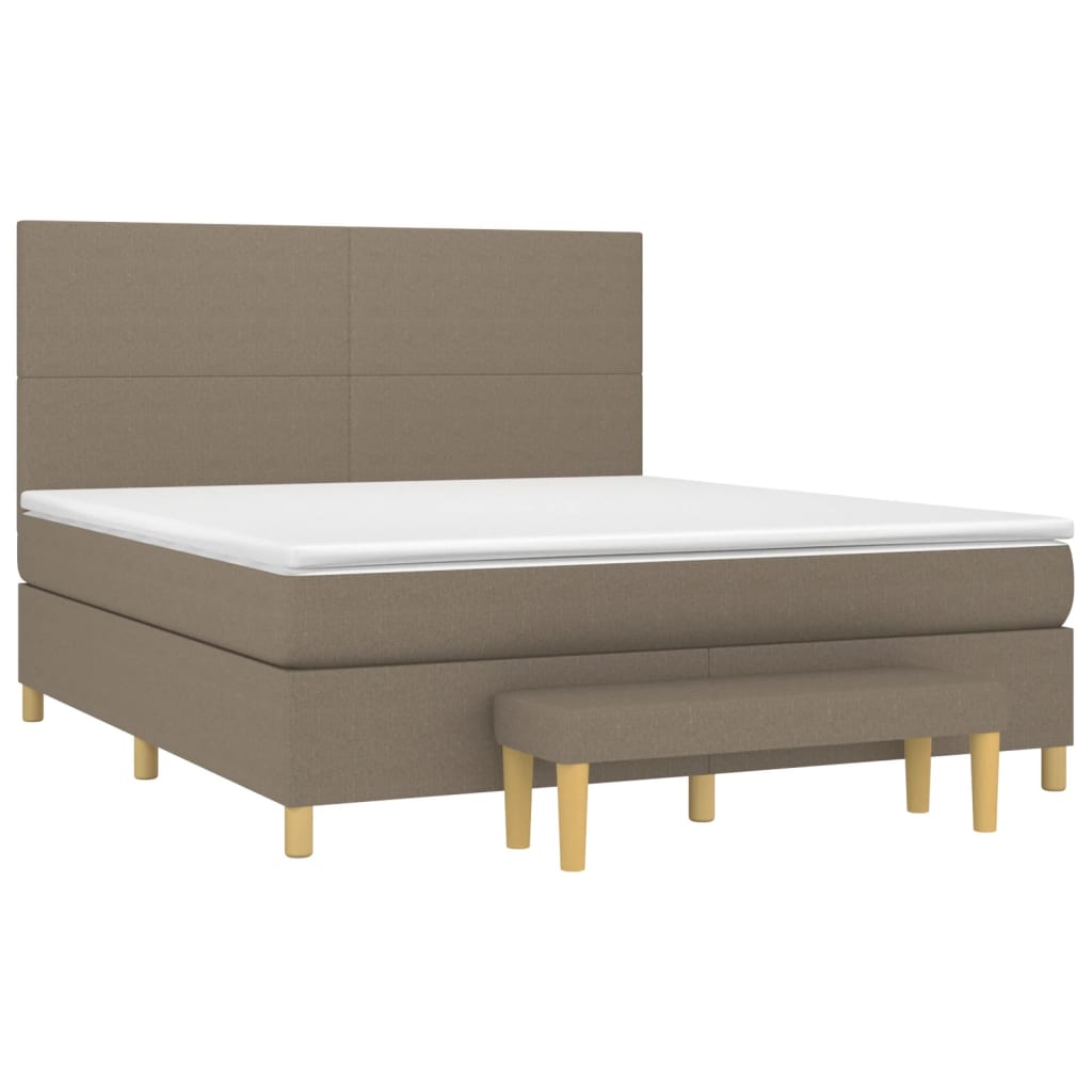 vidaXL Κρεβάτι Boxspring με Στρώμα Taupe 160x200 εκ. Υφασμάτινο
