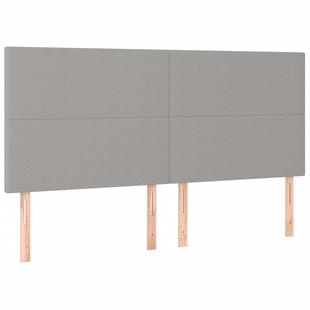 vidaXL Κρεβάτι Boxspring με Στρώμα Ανοιχτό Γκρι 200x200 εκ. Υφασμάτινο