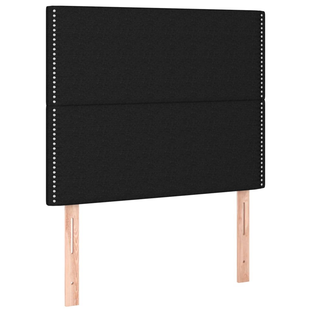 vidaXL Κρεβάτι Boxspring με Στρώμα Μαύρο 90x190 εκ.Υφασμάτινο
