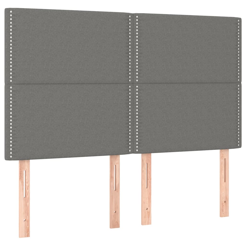 vidaXL Κρεβάτι Boxspring με Στρώμα Σκούρο Γκρι 140x190 εκ. Υφασμάτινο