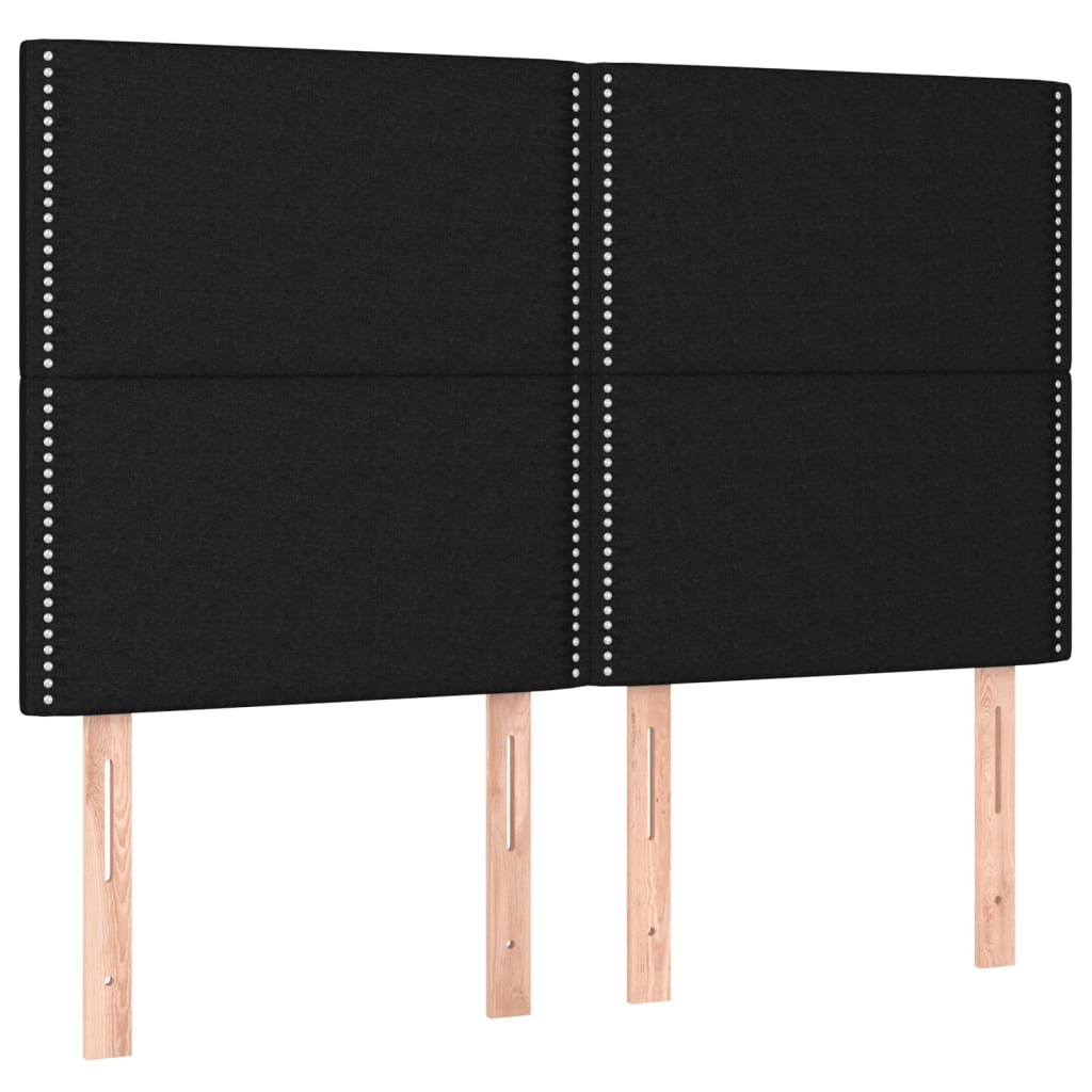 vidaXL Κρεβάτι Boxspring με Στρώμα Μαύρο 140x200 εκ. Υφασμάτινο