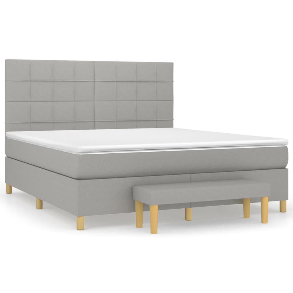 vidaXL Κρεβάτι Boxspring με Στρώμα Αν. Πράσινο 160x200εκ Υφασμάτινο