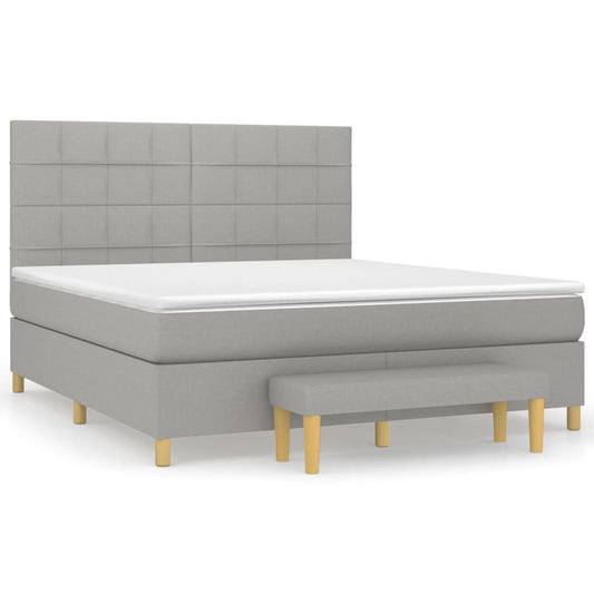 vidaXL Κρεβάτι Boxspring με Στρώμα Αν. Πράσινο 160x200εκ Υφασμάτινο