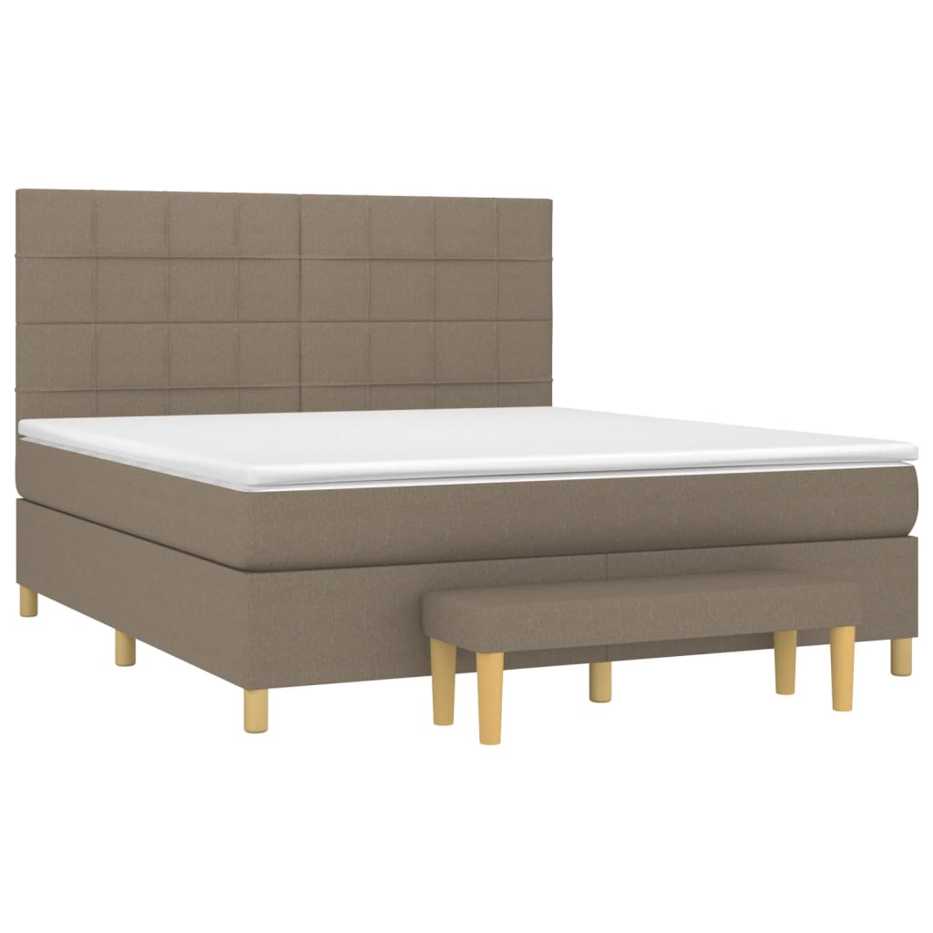 vidaXL Κρεβάτι Boxspring με Στρώμα Taupe 160x200 εκ. Υφασμάτινο