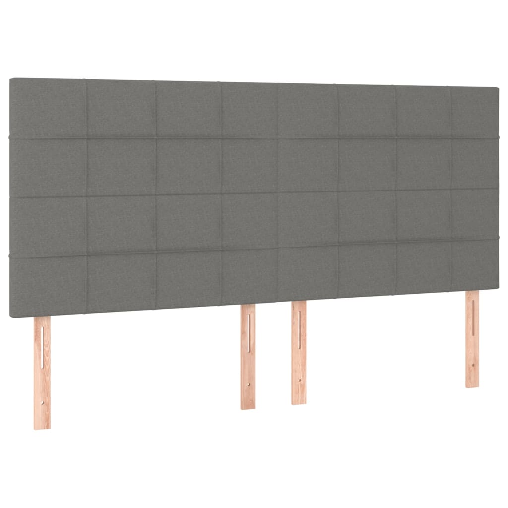 vidaXL Κρεβάτι Boxspring με Στρώμα Σκούρο Γκρι 200x200 εκ. Υφασμάτινο