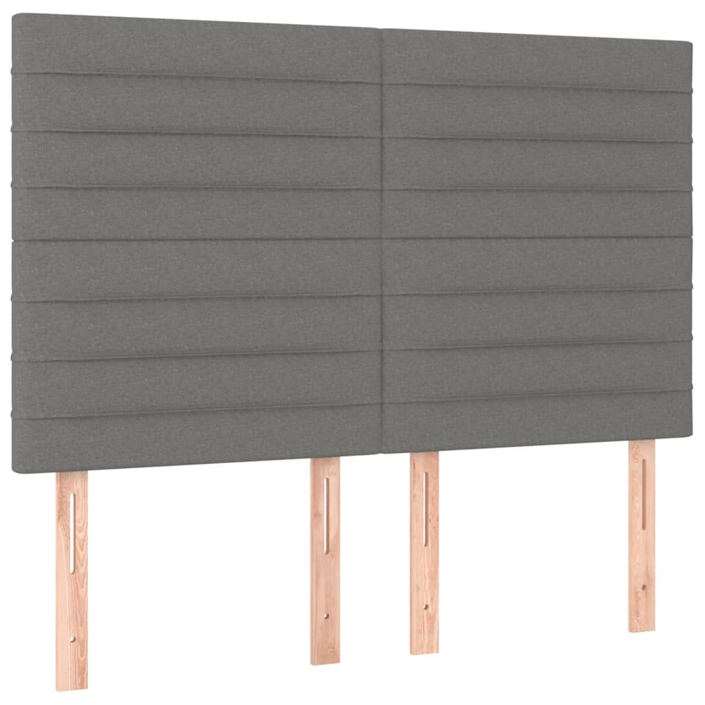 vidaXL Κρεβάτι Boxspring με Στρώμα Σκούρο Γκρι 140x200 εκ Υφασμάτινο