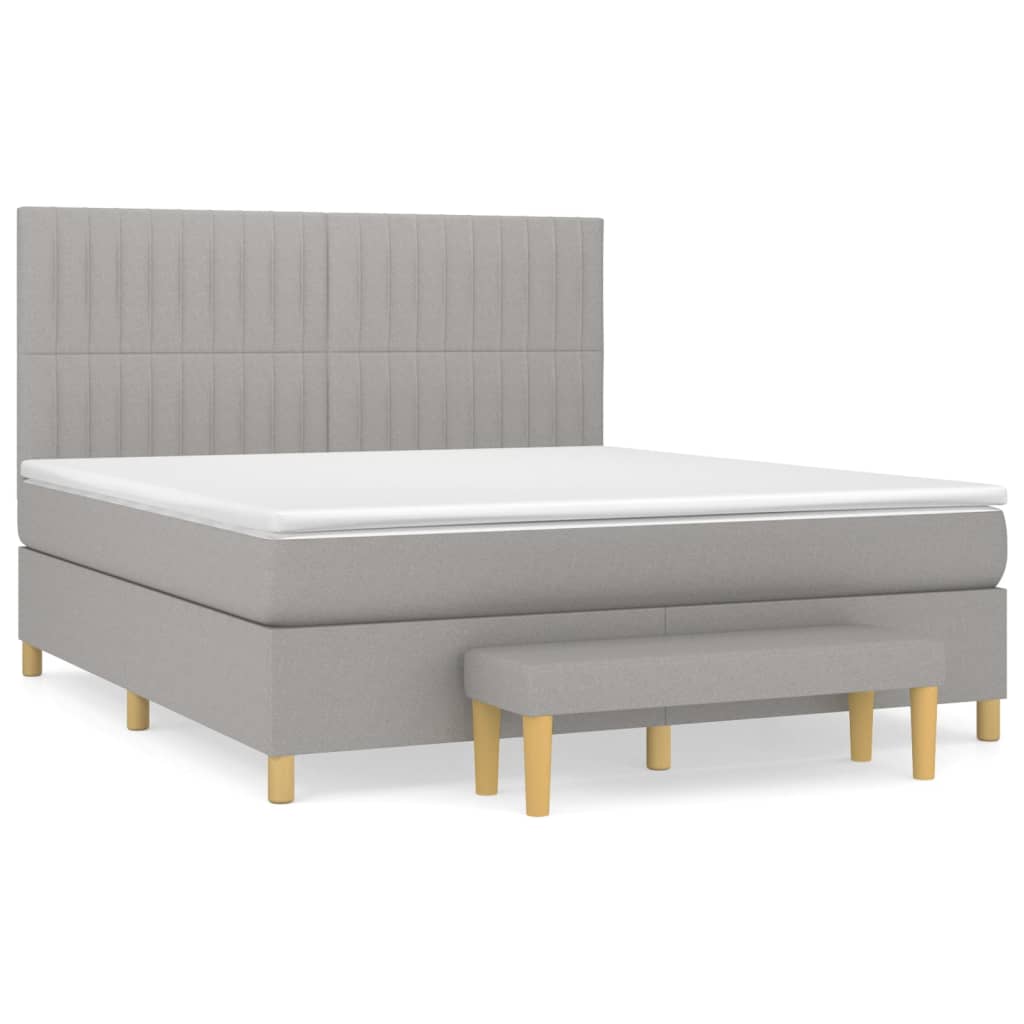 vidaXL Κρεβάτι Boxspring με Στρώμα Αν. Πράσινο 160x200εκ Υφασμάτινο