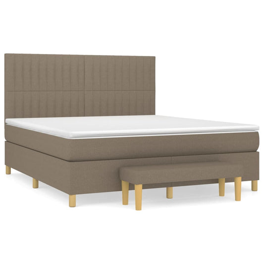 vidaXL Κρεβάτι Boxspring με Στρώμα Taupe 160x200 εκ. Υφασμάτινο