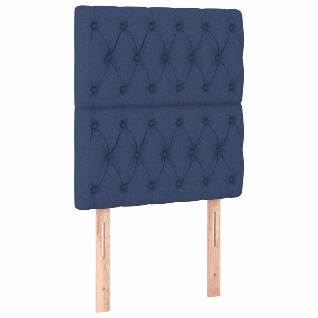 vidaXL Κρεβάτι Boxspring με Στρώμα Μπλε 80x200 εκ. Υφασμάτινο