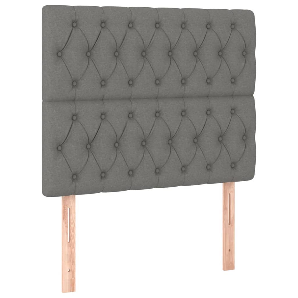 vidaXL Κρεβάτι Boxspring με Στρώμα Σκούρο Γκρι 90x190 εκ. Υφασμάτινο