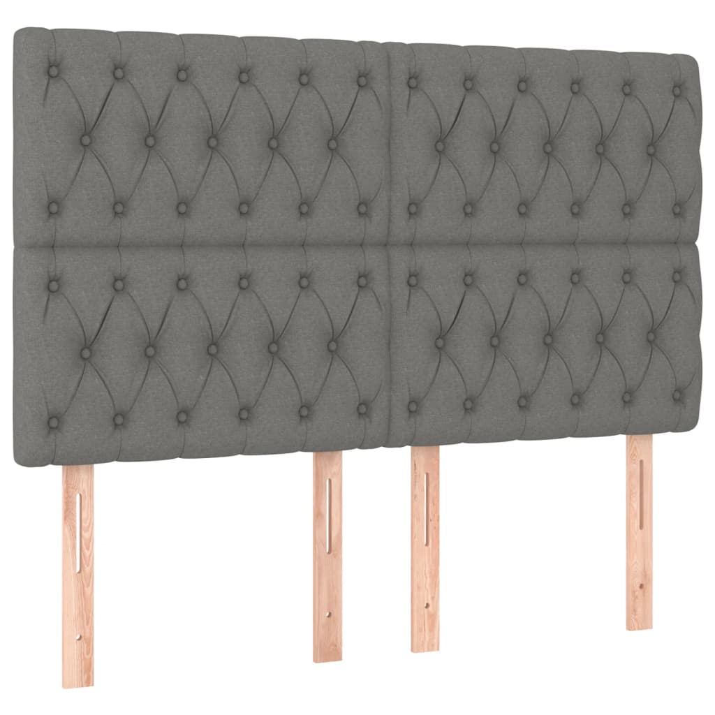 vidaXL Κρεβάτι Boxspring με Στρώμα Σκούρο Γκρι 140x190 εκ. Υφασμάτινο
