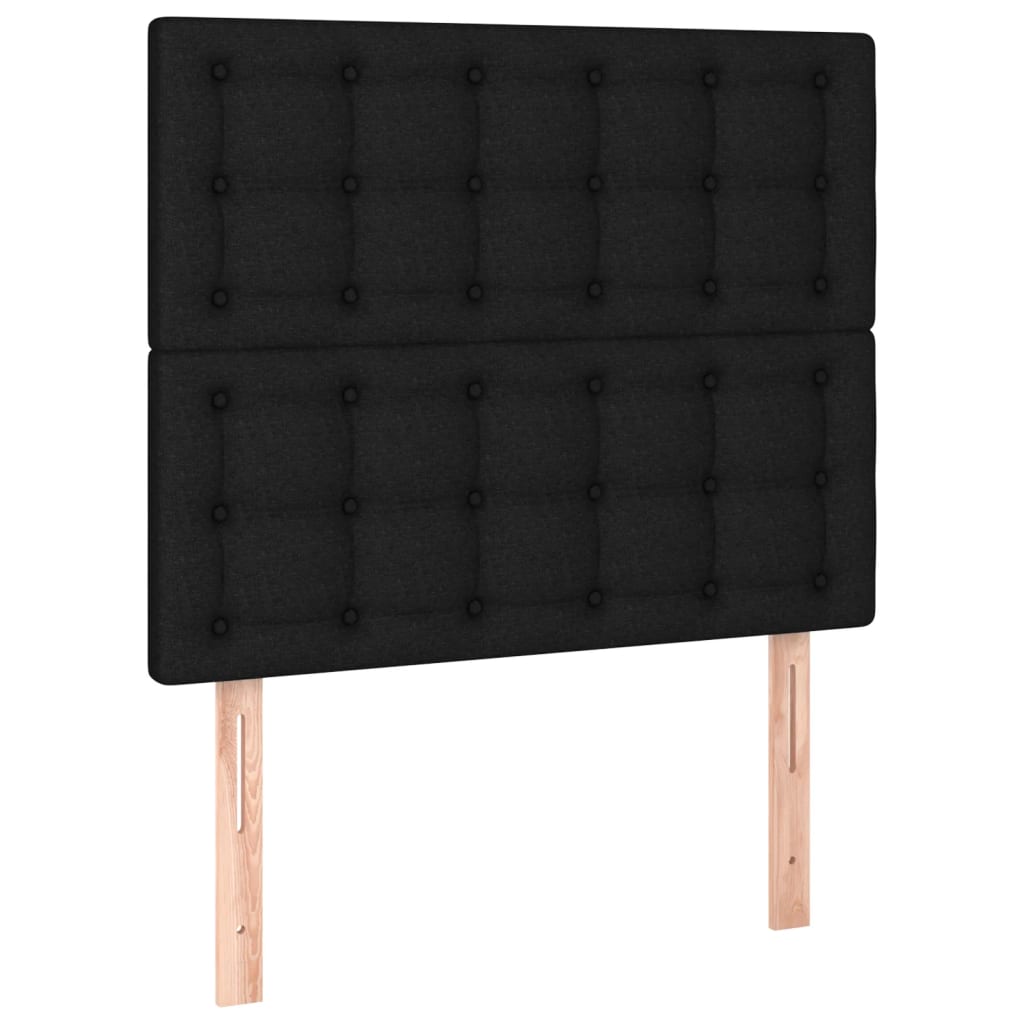 vidaXL Κρεβάτι Boxspring με Στρώμα Μαύρο 80 x 200 εκ. Υφασμάτινο