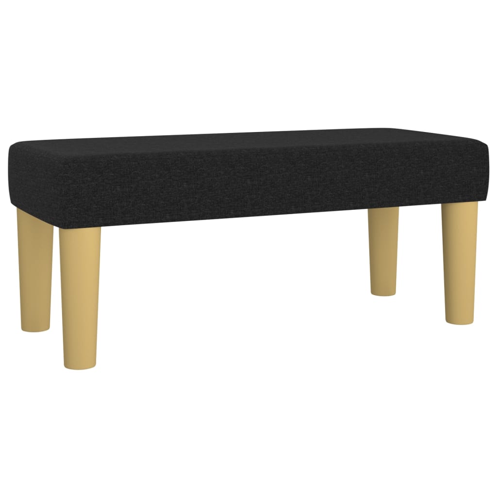 vidaXL Κρεβάτι Boxspring με Στρώμα Μαύρο 90x200 εκ. Υφασμάτινο