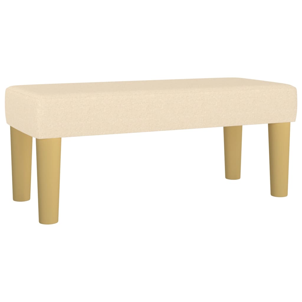 vidaXL Κρεβάτι Boxspring με Στρώμα Κρεμ 90x200 εκ.Υφασμάτινο