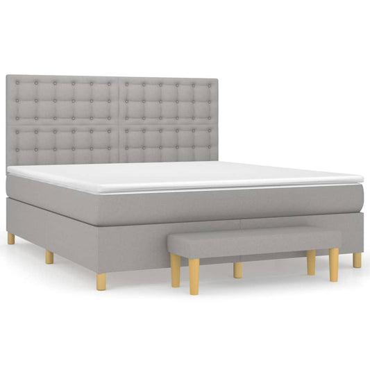 vidaXL Κρεβάτι Boxspring με Στρώμα Αν. Πράσινο 160x200εκ Υφασμάτινο