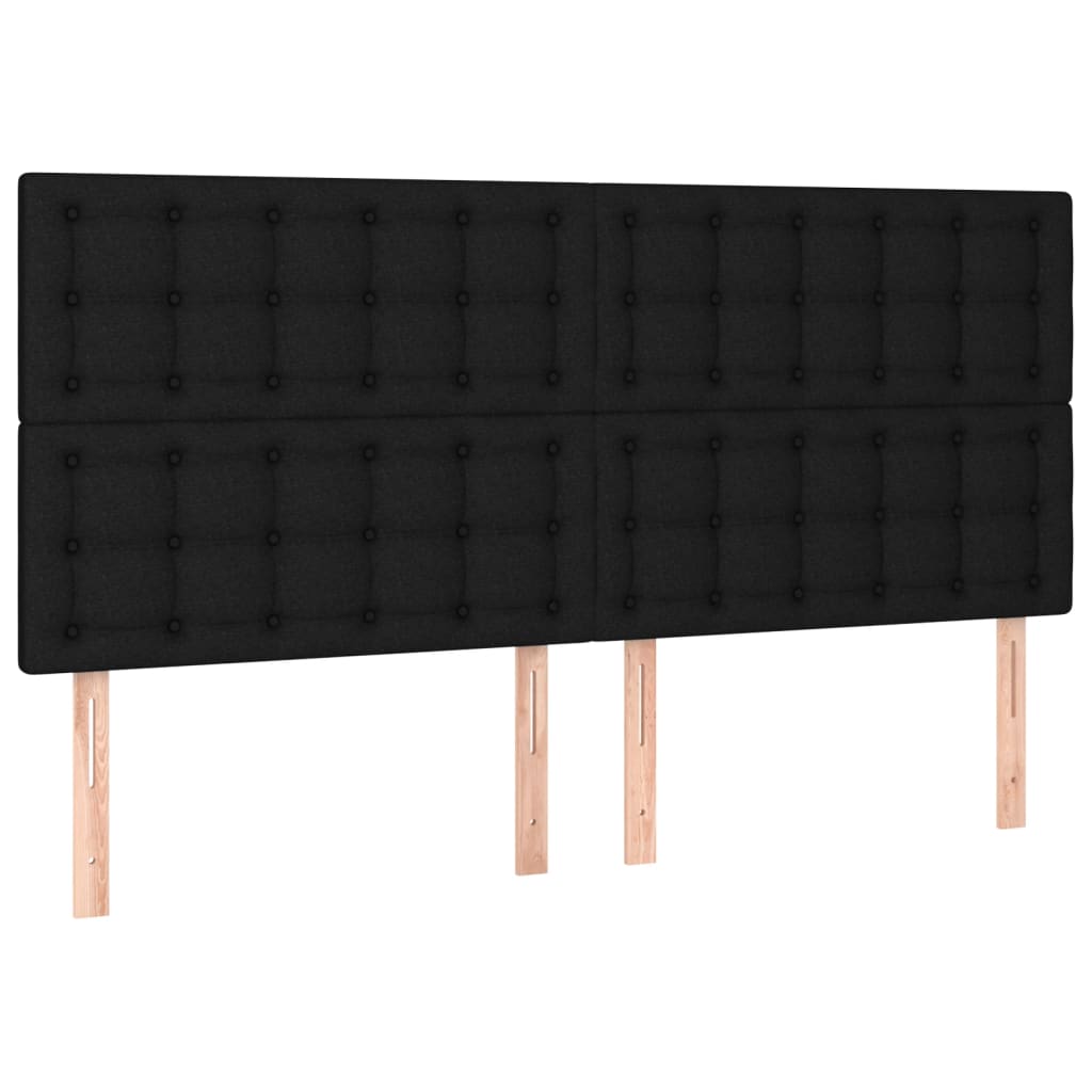 vidaXL Κρεβάτι Boxspring με Στρώμα Μαύρο 180x200 εκ. Υφασμάτινο