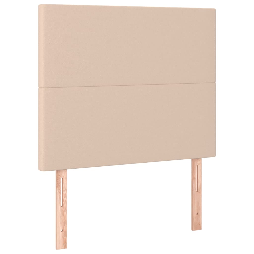 vidaXL Κρεβάτι Boxspring με Στρώμα Καπουτσίνο 90x200εκ.από Συνθ. Δέρμα