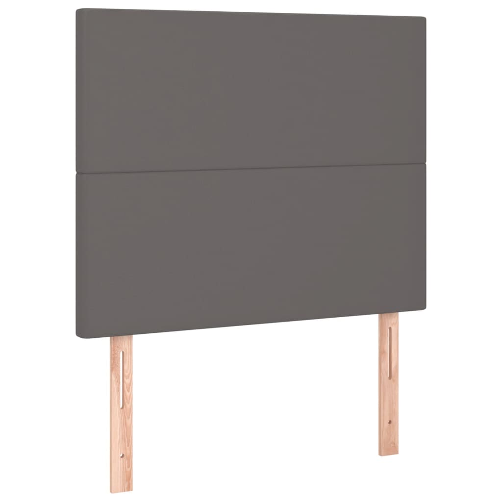 vidaXL Κρεβάτι Boxspring με Στρώμα Γκρι 100x200εκ. από Συνθετικό Δέρμα