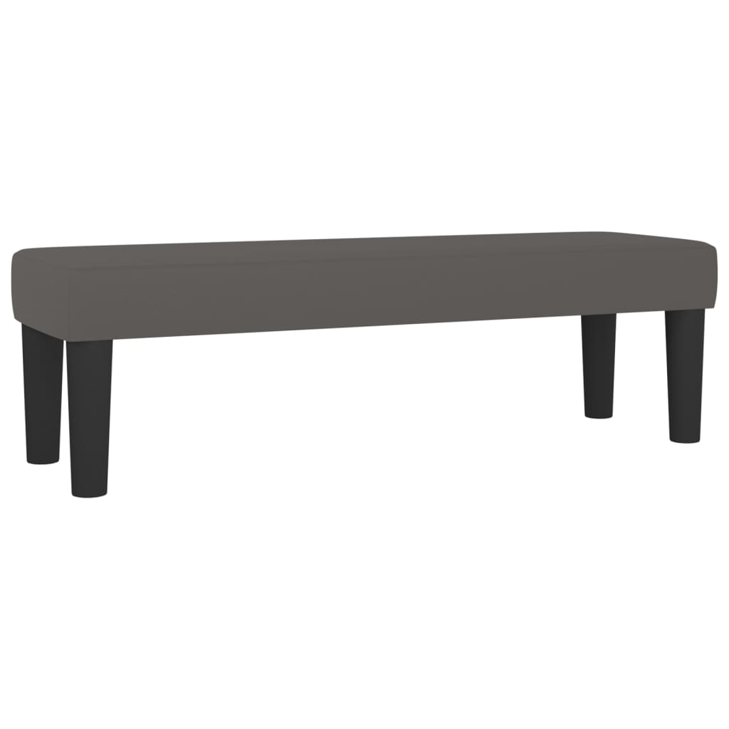 vidaXL Κρεβάτι Boxspring με Στρώμα Γκρι 140x200εκ. από Συνθετικό Δέρμα