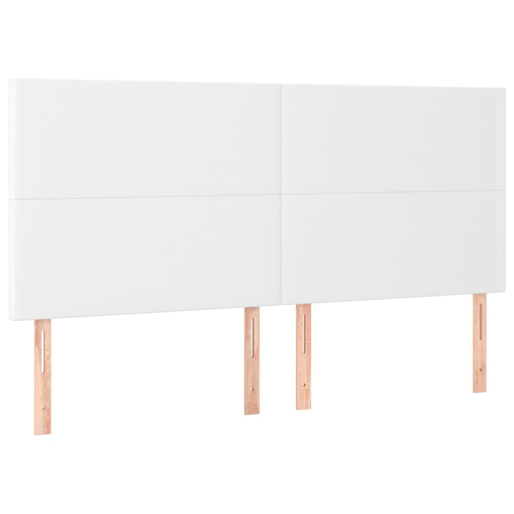 vidaXL Κρεβάτι Boxspring με Στρώμα Λευκό 200x200 εκ. Συνθετικό Δέρμα