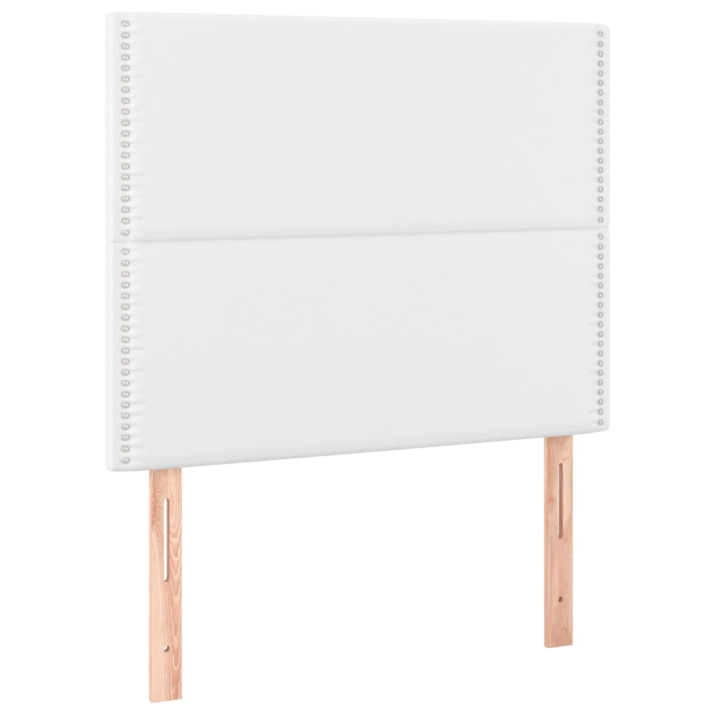 vidaXL Κρεβάτι Boxspring με Στρώμα Λευκό 100x200εκ.από Συνθετικό Δέρμα