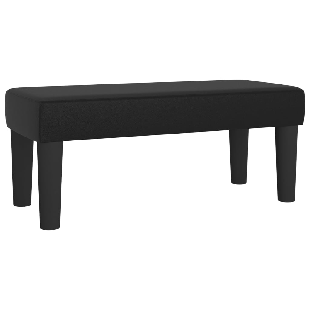 vidaXL Κρεβάτι Boxspring με Στρώμα Μαύρο 90x200εκ. από Συνθετικό Δέρμα