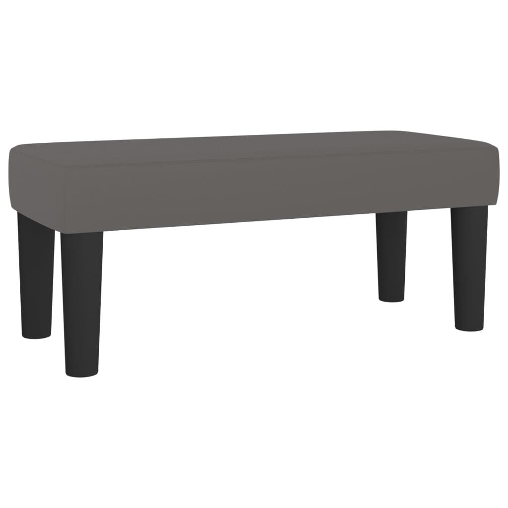 vidaXL Κρεβάτι Boxspring με Στρώμα Γκρι 120x200εκ. από Συνθετικό Δέρμα