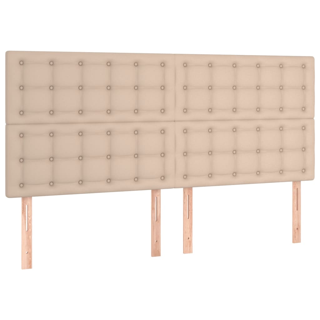 vidaXL Κρεβάτι Boxspring με Στρώμα Καπουτσίνο 200x200εκ.από Συνθ.Δέρμα
