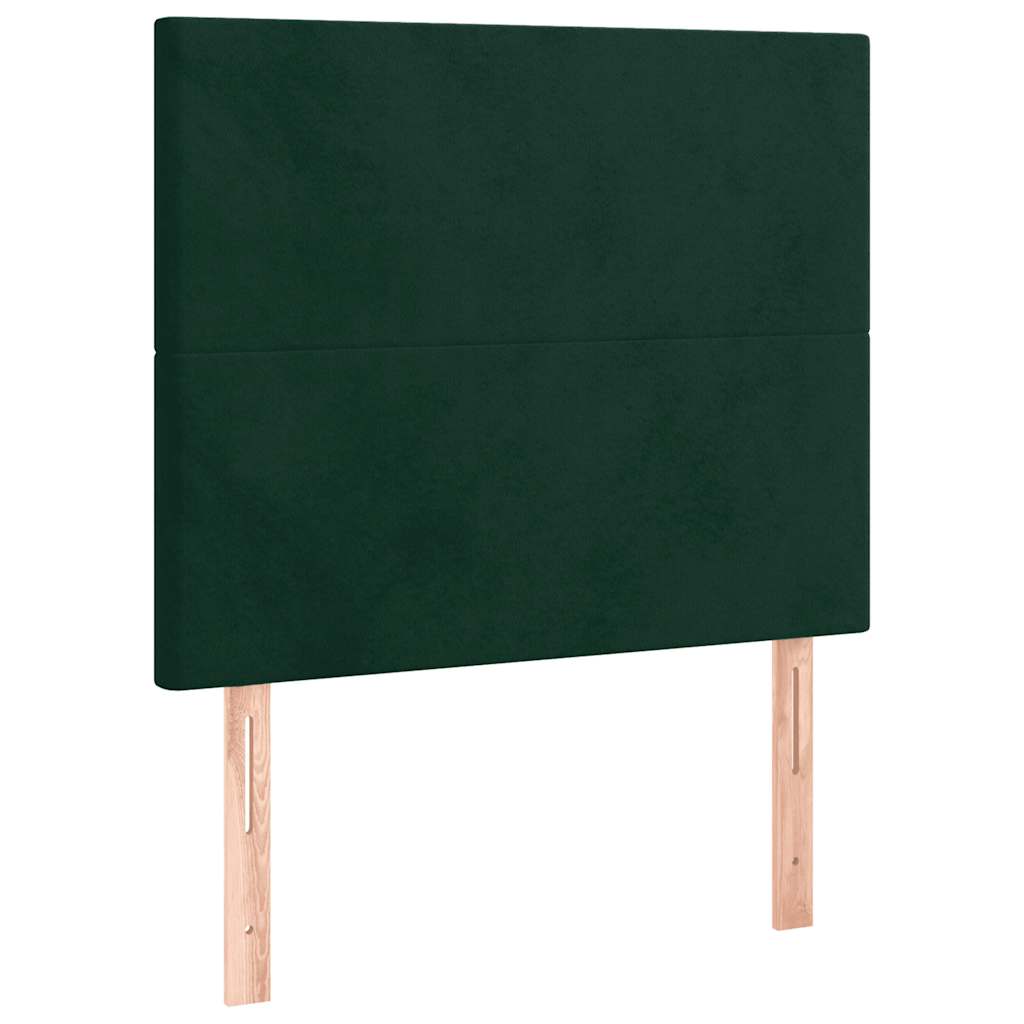 vidaXL Κρεβάτι Boxspring με Στρώμα Σκούρο Πράσινο 120x200εκ. Βελούδινο