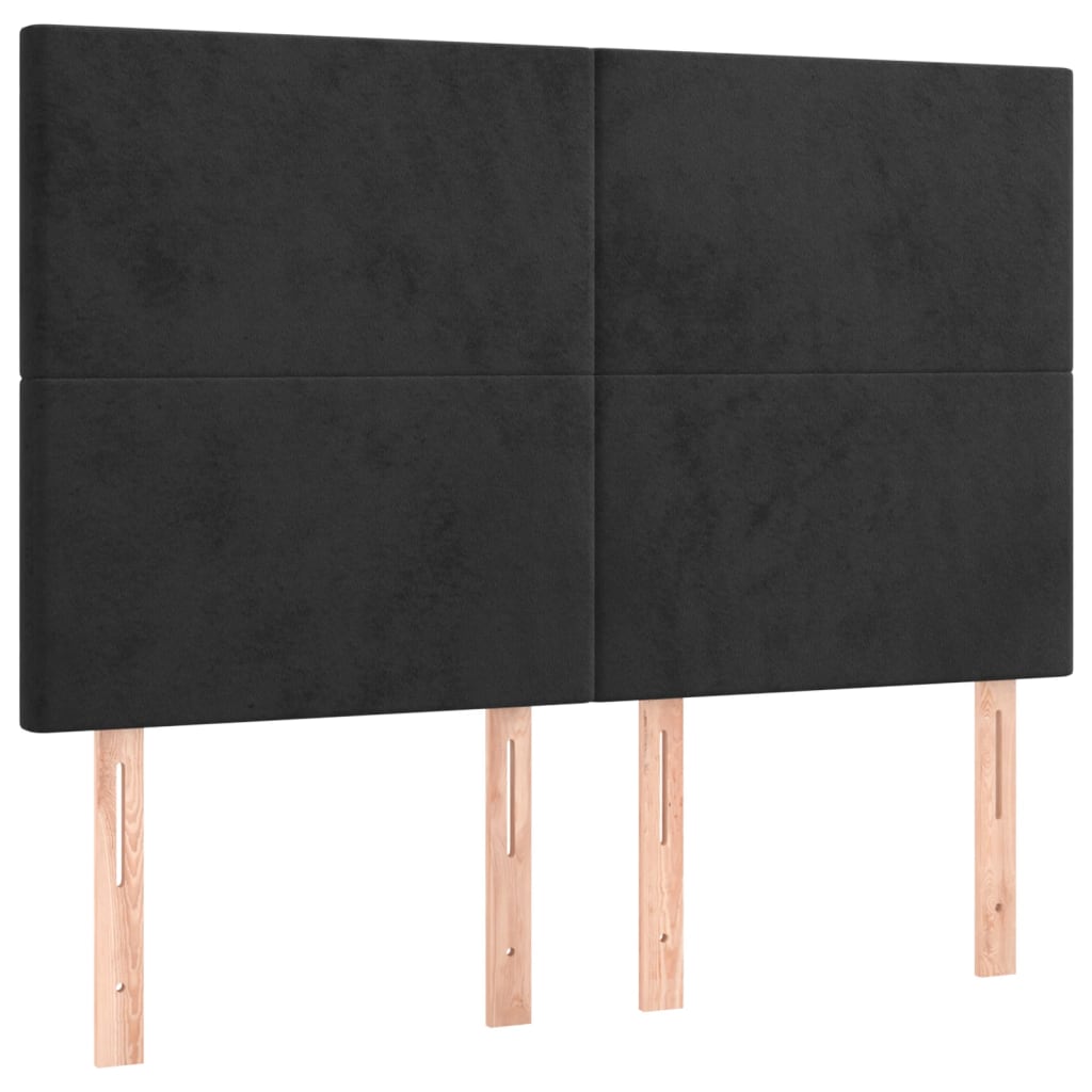 vidaXL Κρεβάτι Boxspring με Στρώμα Μαύρο 140x200 εκ. Βελούδινο